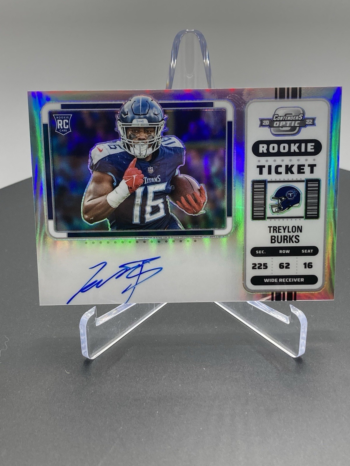2022 Contenders Optic Treylon Burks Silver Rookie Ticket Auto #137 TEN Titans