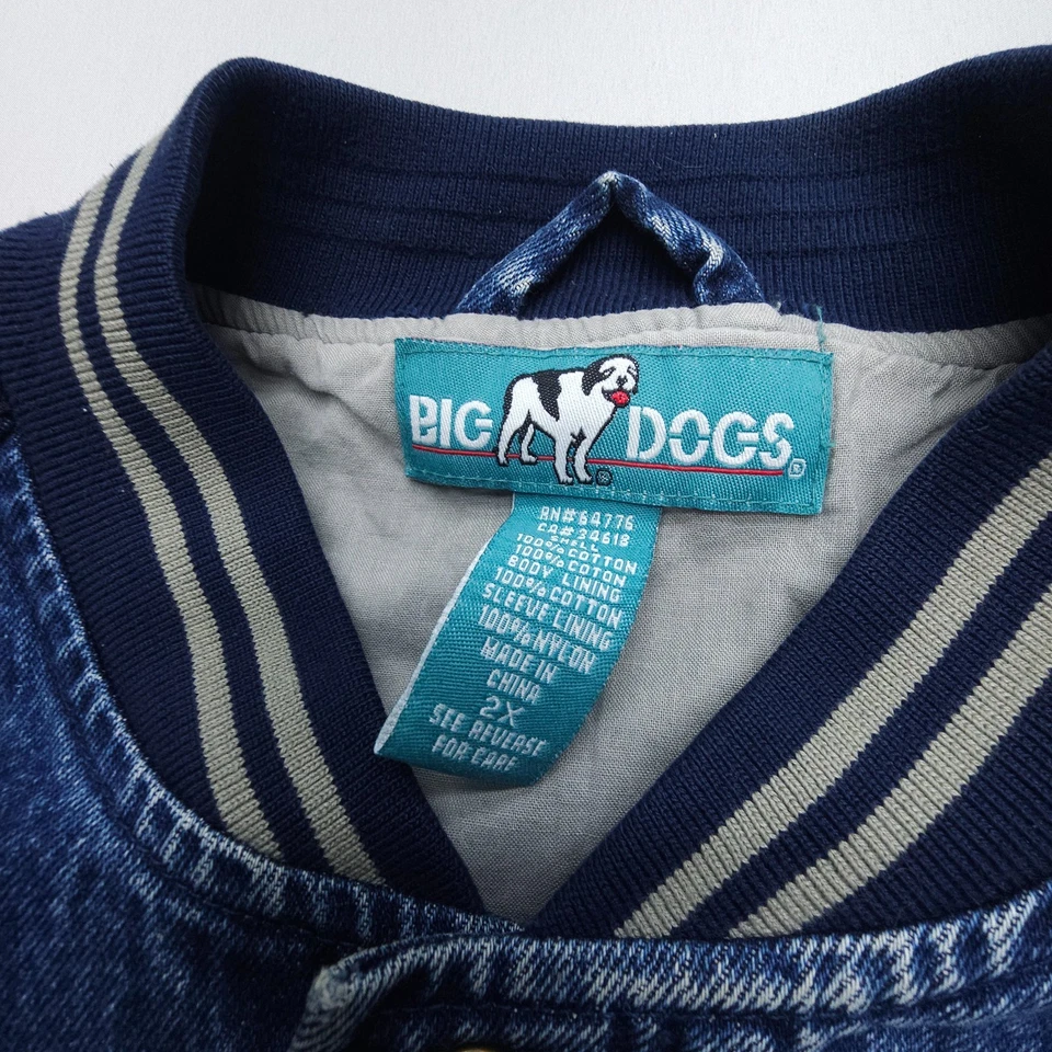 Vtg / Y2K Big Dogs Denim Jacket Mens Big 2X Trucker Streetwear Bomber 2000s - Image 4 of 4