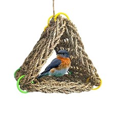 Bird Seagrass Hammock Tent, 3Pcs 7x7in Seagrass Mat for Birds, Hanging Small
