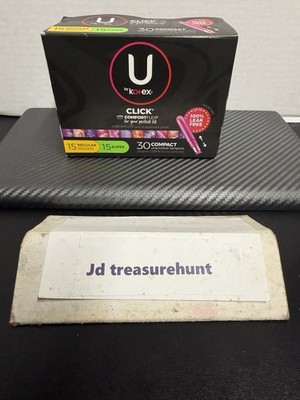U by Kotex Click with Comfort Flex 30 Compact Unscented Tampons New Unopened