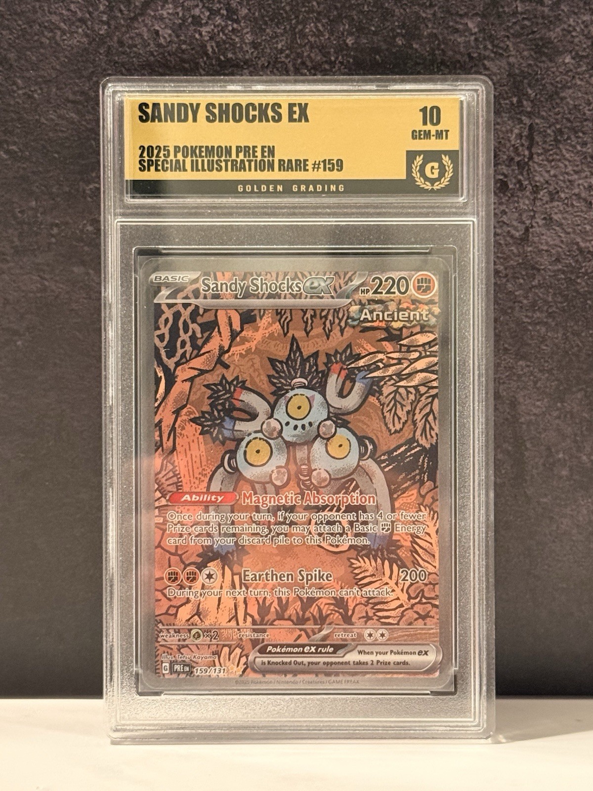 Sandy Shocks ex SIR #159 Golden Grading 10 Gem Mint Pokemon 2025
