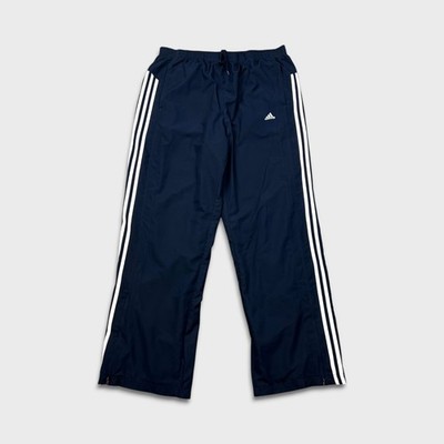 Adidas Track Pants Mens XL Blue 3 Stripes Spell Out Relaxed Straight Jogger