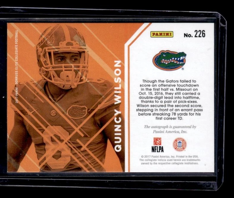 2017 Panini Elite Draft Picks #226 Quincy Wilson DP Autographs Red AU,SN - Image 2 of 2