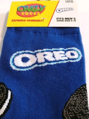 Crazy Socks Oreo Cookie Crew Socks Men s Size 6-12 Unisex Fun Gift 