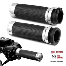 1inch Hand Grips, Cable Throttle Control Handlebar Grips Fit for Harley Chrome