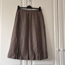 Damen Vintage Gor-Ray Dogtooth Reine Schurwolle Plissee Midi Rock W30