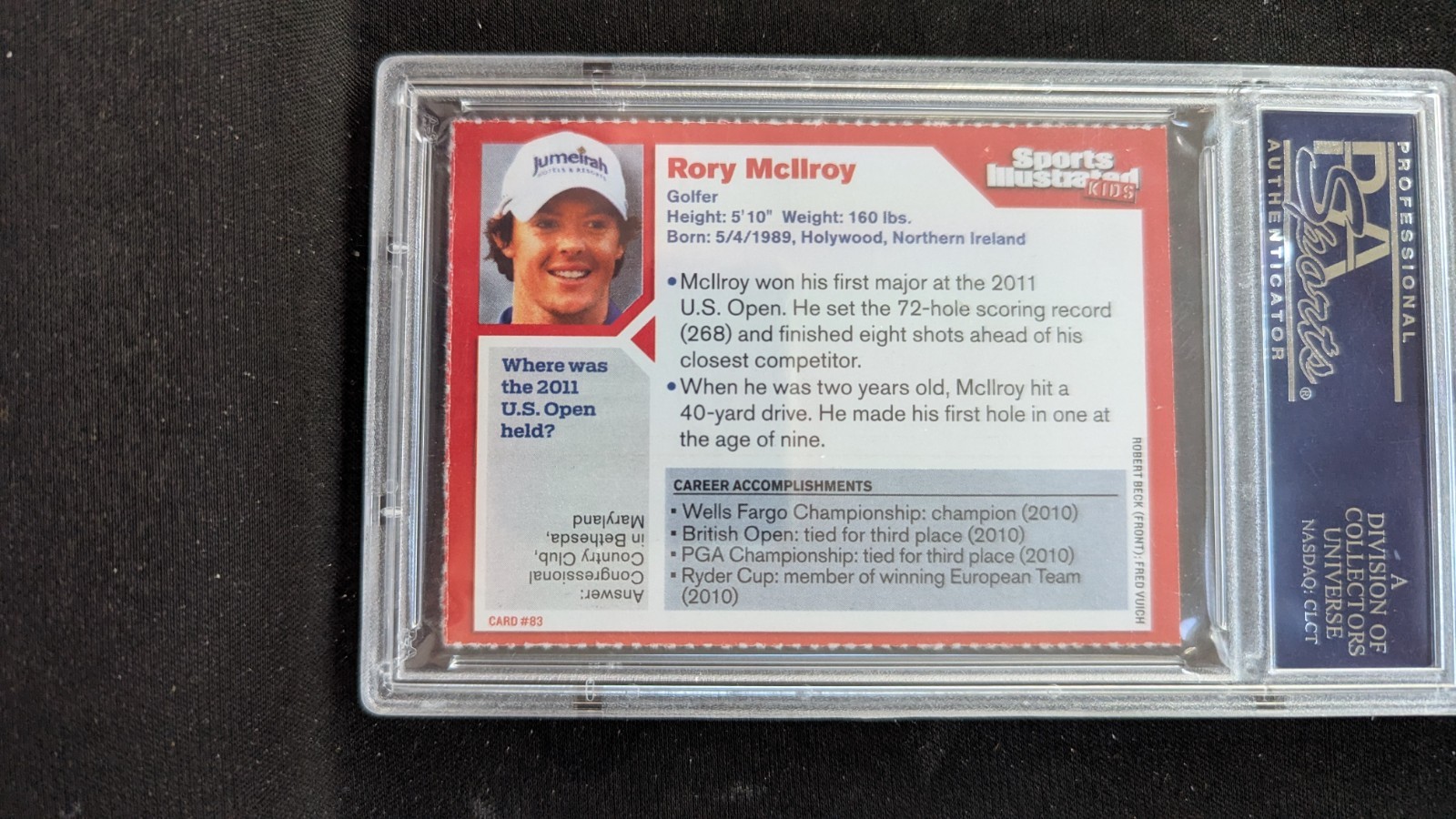 2011 Si FOR KIDS Rory Mcilroy ROOKIE CARD # 83  MCILROY PSA GRADED 8 view 3