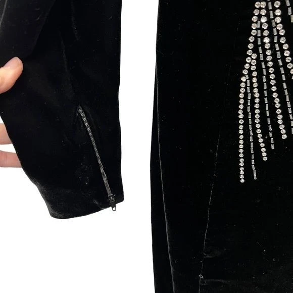 Vestido Neiman Marcus Vintage Años 80 Negro Terciopelo y Estrás Foto 4 de 4