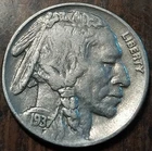 1937 INDIAN HEAD "BUFFALO" NICKEL