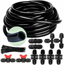 1/2in. Drip Irrigation Tubing - 50FT Drip Line Irrigation System Parts for Ga...