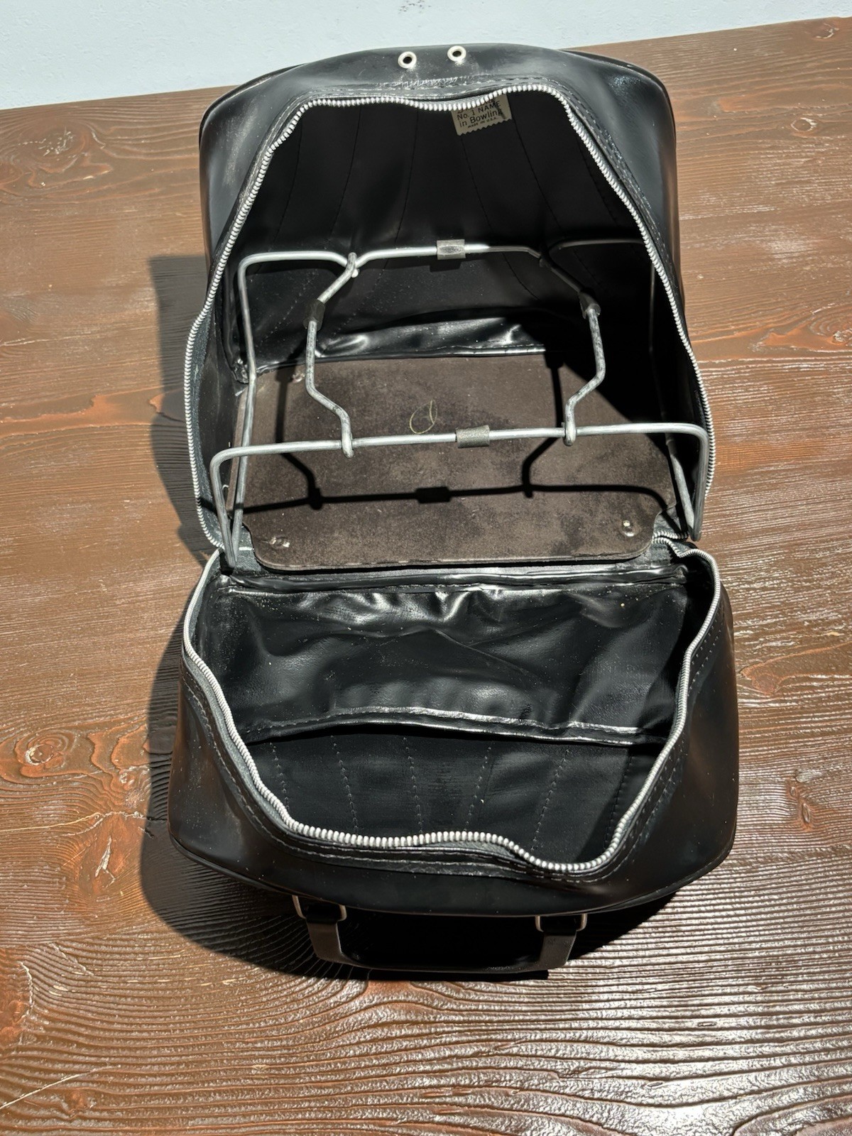 Vintage Brunswick Bowling Bag Retro Single Ball Rack Black Snake Pattern Storage