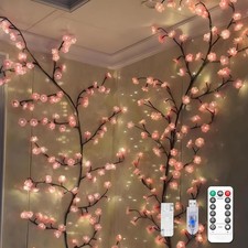 Cherry Blossom Tree Branch Lights for Wall,Cherry Enchanted Willow Vine Light...