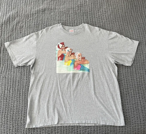 Tee shirt Supreme Swimmers gris bruyère SS18 Taille XL