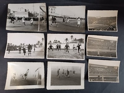 Lot of 9 photographs FOOTBALL MATCHES (max 18x12 min 14x10 cm)
