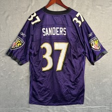 Deion Sanders #37 Ravens Jersey XL Reebok On Field NFL Purple Mens Rare