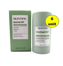 6 X SKINTIFIC Mugwort Acne Clay Mask Stick Reduces Redness, Inflammation, Pores