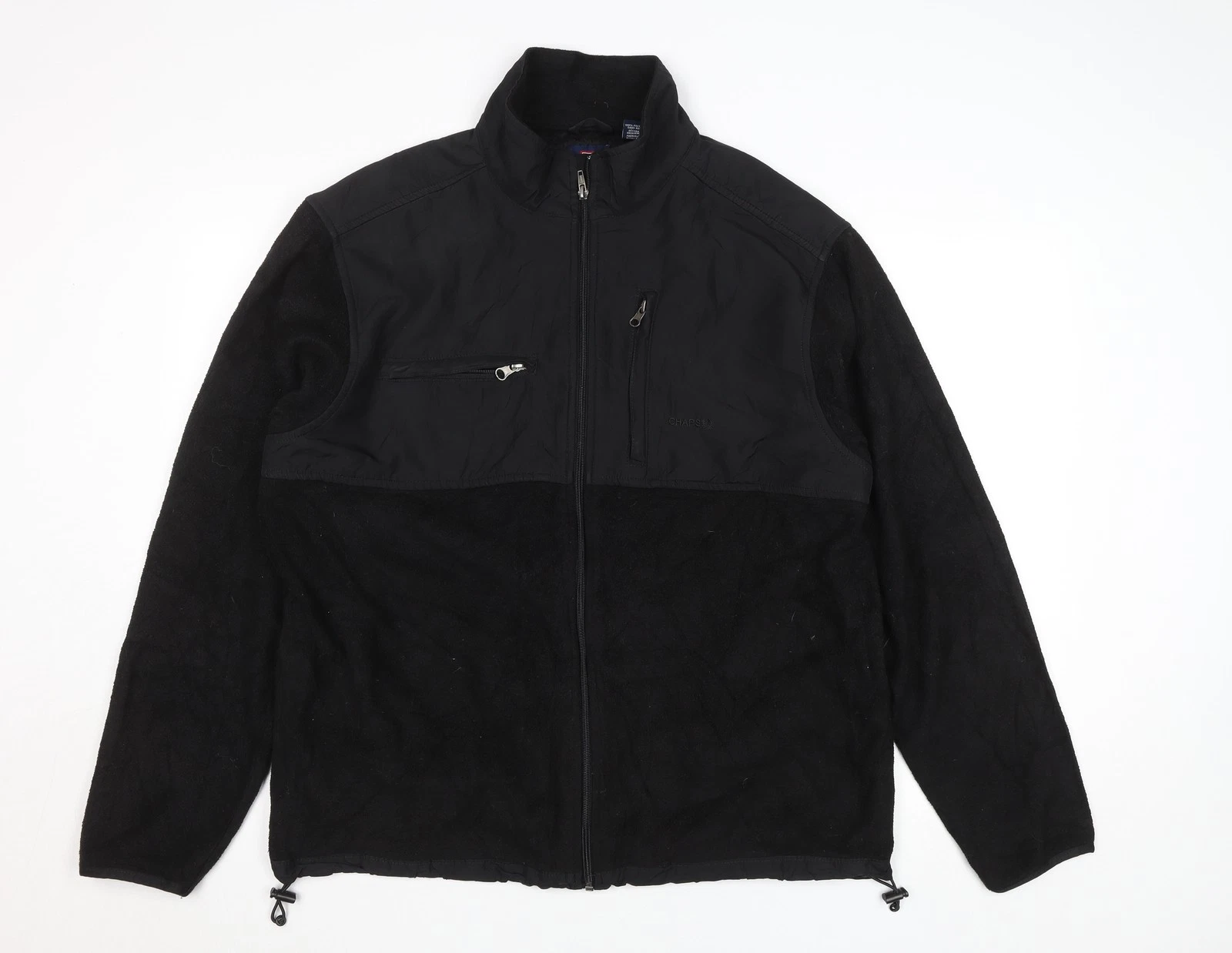 Chaps Unisex Black Fleece Zip Jacket XL Full Zip Casual