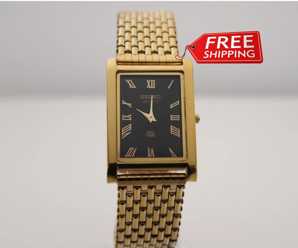 Vintage Seiko Slim Quartz Men's  Wrist Watch With Rare Black Dial - Image 2 of 4