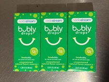 SODASTREAM Lime Bubly Drops 1.36oz 40ml Unsweetened Natural Flavor 3pk BB 01/25
