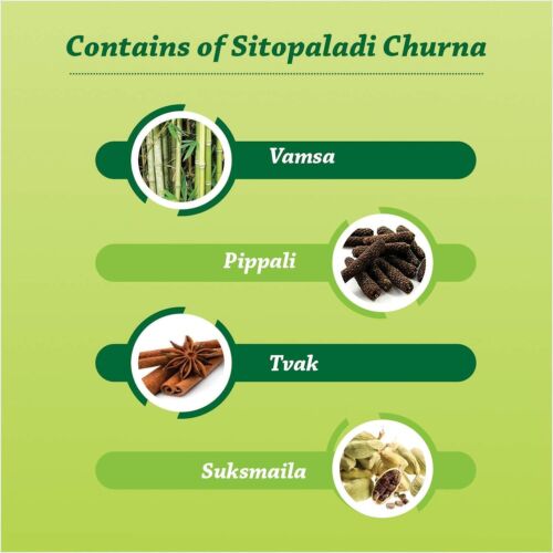 Baidyanath Sitopaladi Churna Útil en Sensación de Tos y Ardor en Pies Mano60g - Imagen 5 de 5