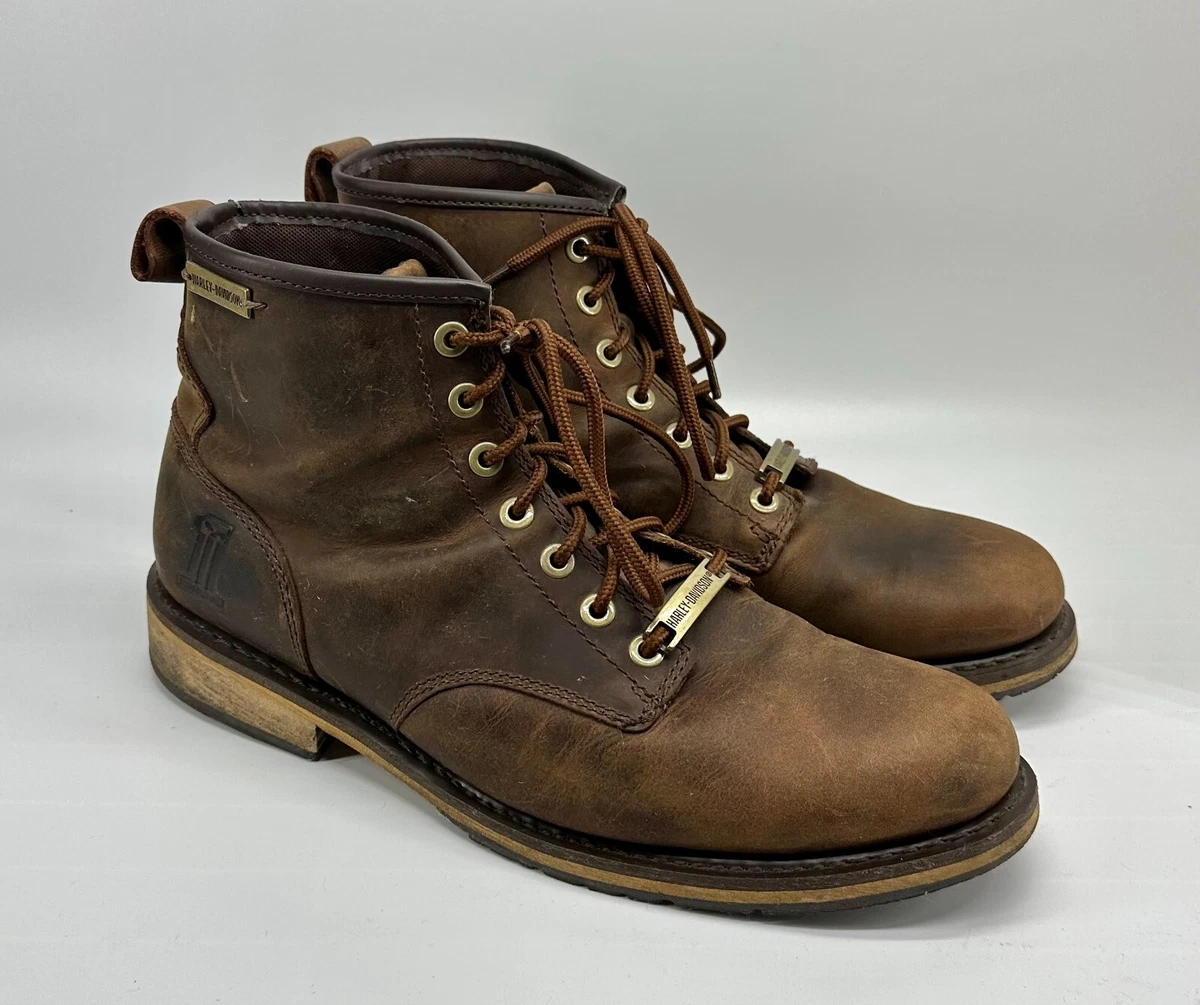 Harley Davidson D93192 Brown Leather Ankle Boot Riding Biker
