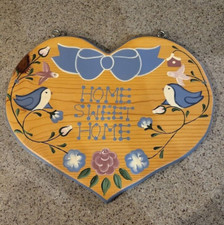 Vintage "Home Sweet Home" Wooden Heart - Handpainted and Handmade in Mexico
