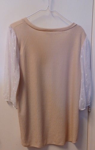 Star Vixen Women's 3/4 Sleeve V Neck Top With Sheer Sleeves. Size 2XL. - Picture 3 of 4