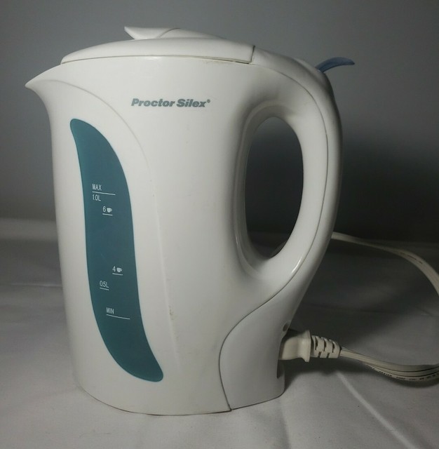 Proctor Silex Electric Kettle K2070Y Hot Water Pot 1 Liter 6 Cups White EUC for sale online eBay