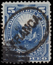 Peru Chiclayo 1 1884 Stamps From 1874 With Overprint Used