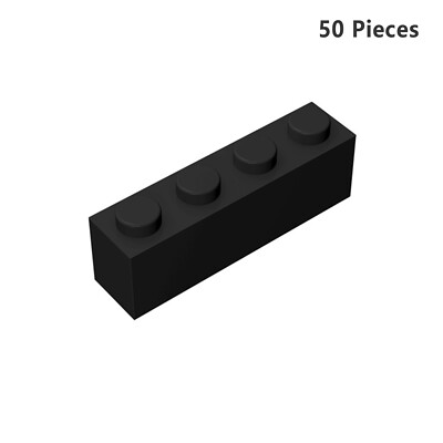3010 Brick 1X4 Black Bricks 50 PCS Bricks, Pieces & Parts 100% Compatible