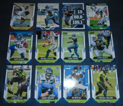 Seattle Seahawks 2021 Score team set (12)  inserts -Russell Wilson x2 Eskridge