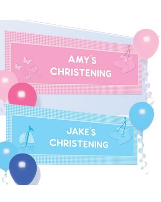 Banner Da Appendere Personalizzabile Con Lettere Battesimo Bimbo Bimba 352 Ebay