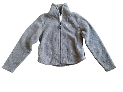 JACK WOLFSKIN ZIP FRONT FLEECE JACKET GRAY WOMENS S