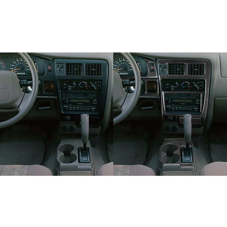 Kits completos de cubierta interiores de fibra de carbono real de 26 piezas para Toyota Tacoma 2001-04 Foto 3 de 4