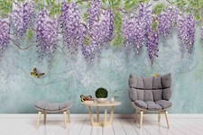 3D Wisteria Purpurea Self-adhesive Removable ...