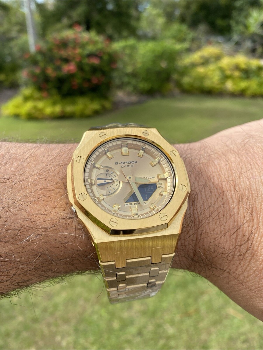 New Casio G-Shock Gold Color GA2100 All Yellow Gold custom