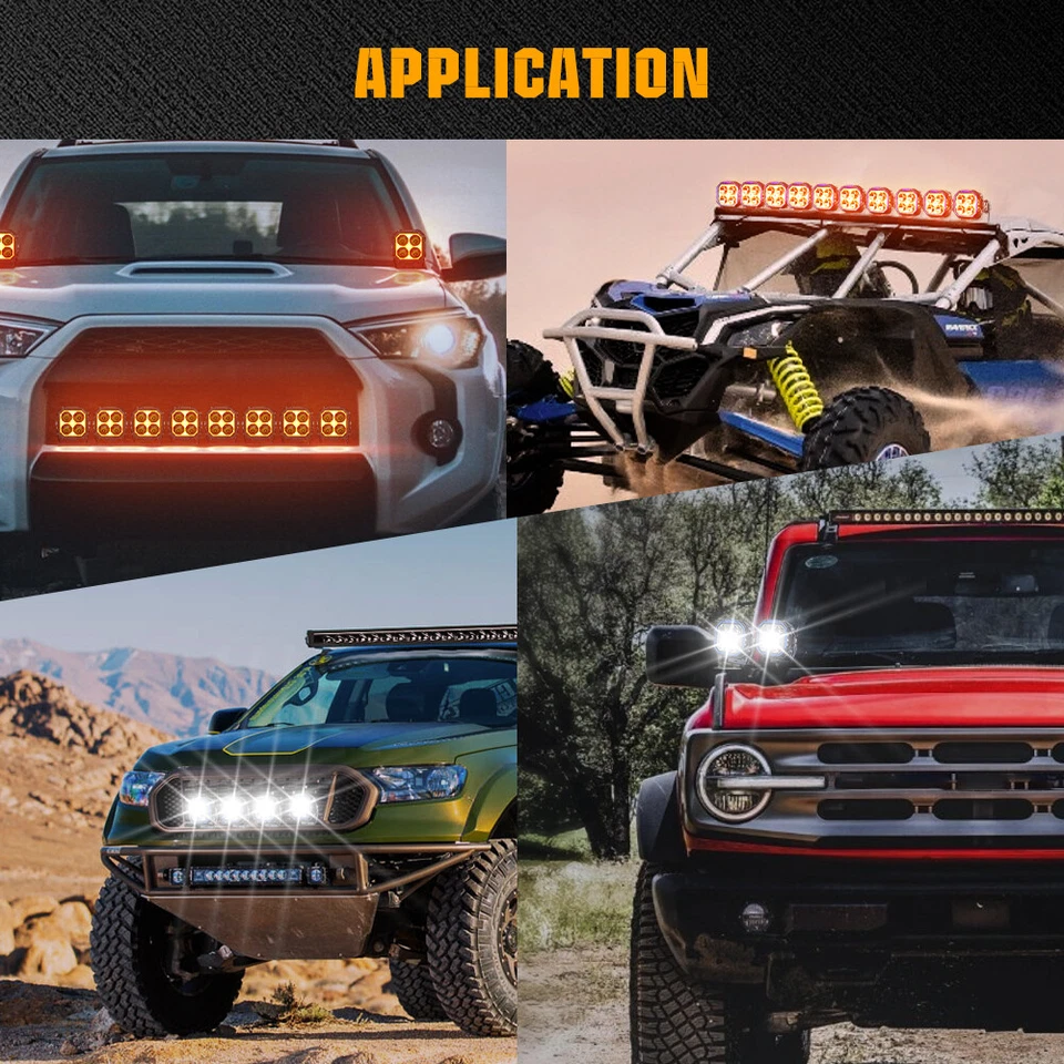 PAR de luces de trabajo LED de inundación de punto de faros de 3 pulgadas para Yamaha Banshee 350 YFZ350 Foto 4 de 4