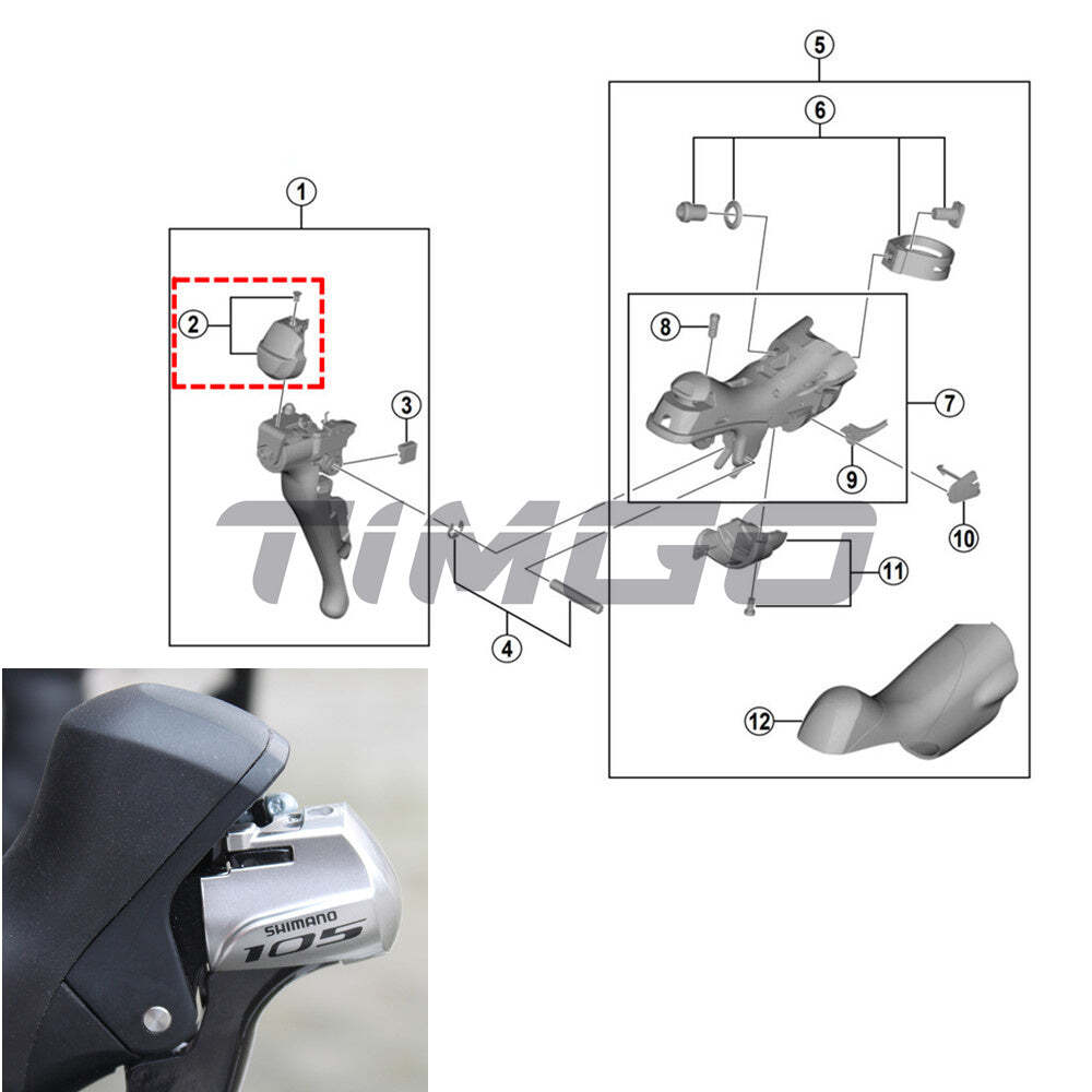 Shimano DA GRX UT 105 Tiagra Sora Claris STI Lever Name Plate