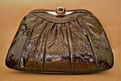 Vintage Judith Lieber Art Noveau Black Snakeskin  display picture 2