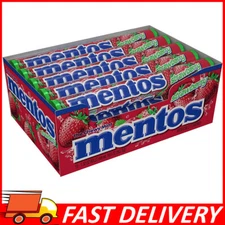 Mentos Chewy Mint Candy Roll, Strawberry, Non Melting, Party, 14 Pieces, 15-Pack