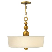 Image of 3 Bulb Ceiling Pendant Light Fitting Vintage Brass LED E27 60W Bulb