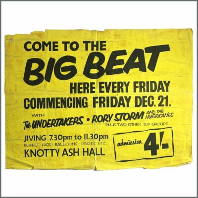 Rory Storm & The Hurricanes 1962 Knotty Ash Hall Big Beat Concert Poster (UK)