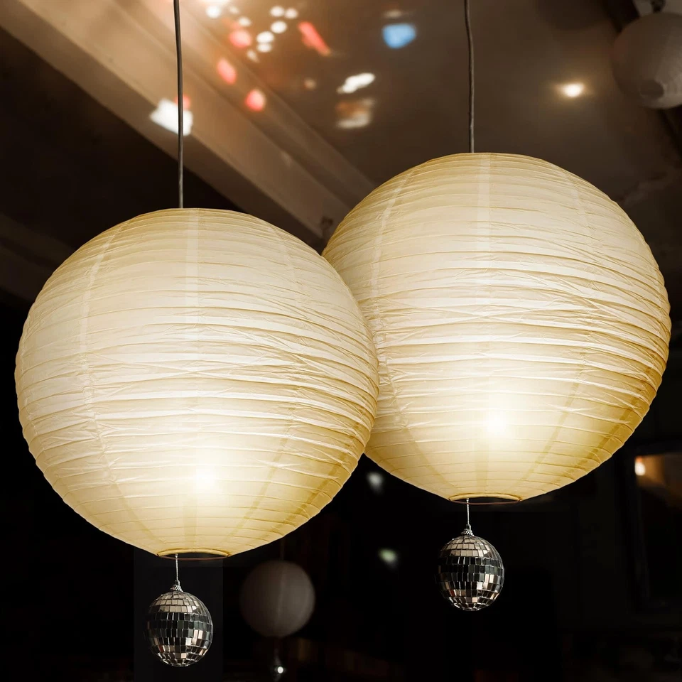 8 Piezas 30 Pulgadas Blanco Jumbo Papel Linternas Grandes Colgantes Chino Japonés Pa... Foto 3 de 4