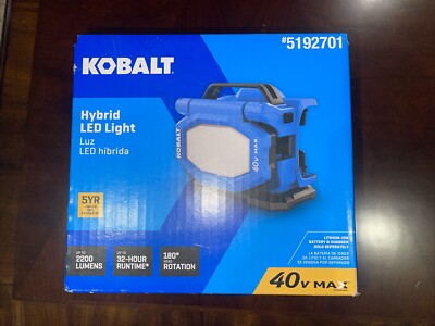 NEW Kobalt 40v Hybrid Plug-in 2200-Lumen LED Rechargeable Portable (tool Only)
