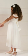 Image of Monsoon Girls Estella wedding christening Dress Ivory White 12-18 months new