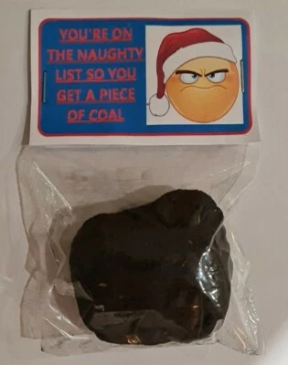 FUNNYFINGSUK 🎅NAUGHTY LIST PIECE OF COAL GIFT FOR HIM HER DAD SON DAUGHTER XMAS NOVELTY🤣