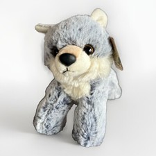 Wolf Cub Gray Aurora Plush Soft Stuffed Animal Floppy Bean bag Toy REALISTIC Tag