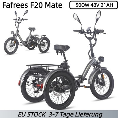Fafrees F20 Mate Falten Elektro Dreirad,E-Bike 50OW 3 Rädern E-Fahrrad Tricycle