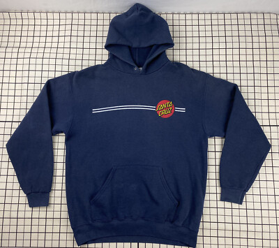 VINTAGE 80s 90s SANTA CRUZ SKATEBOARDS HOODIE SWEATSHIRT M LEE 