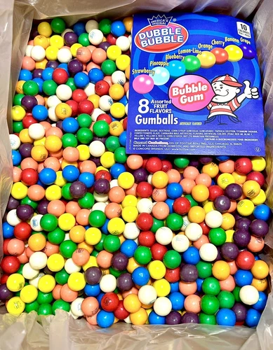 Dubble Bubble 1/2 Inch Gumballs Bulk Mini Gumball Vending Machine Refill